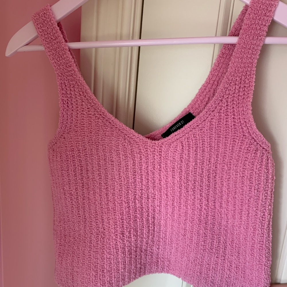 Pink tank crop top camisole